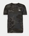 Alpha Industries T-Shirt Basic Small Logo Black Camouflage NEU GR S