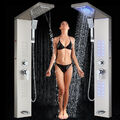 Edelstahl Duschpaneel LED Duschsäule set Regendusche Massage Duscharmatur system