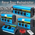 4000W/8000W Reiner Sinus Wechselrichter 4USB Wandler 12V 24V-230V 3000W/2000W 