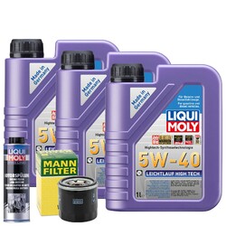 Motoröl 5W40 LIQUI MOLY High Tech 3L +MANN Ölfilter +Spülung