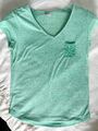 ESPRIT nettes T-Shirt hellgrün melange, Gr. XS, V-Ausschnitt