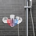 2-Loch Badehahn Einhebel Badewanne Wasserhahn Wandmontage Dusch Armatur Silber