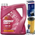 BOSCH ÖLFILTER F026407072+MANNOL 5W30 ÖL passend für BMW 1er E81 3er E90 5er E60