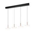 CELESTE Pendelleuchte LED dimmbar Lift Coffee/Schwarz Glas 4-flammig modern