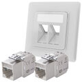 CAT 8.1 Netzwerkdose Unterputz Datendose Anschlussdose LAN DSL Dose 2-Port RJ45