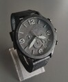 Herrenuhr Fossil JR 1354 Quartz Chronograph Schwarz Datum Lederarmband Uhren. 