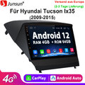 4+64G Android12 Für Hyundai IX35 Tucson 2009-2015 Autoradio Carplay GPS WIFI DAB