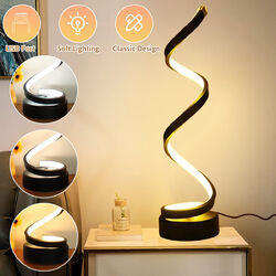 USB LED Tischleuchte Spiral Schreibtischlampe Dimmbar Nachttischlampe Leselampe