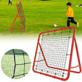 Fußball Rebounder Kickback Tor Rückprallwand Trainingsnetz Stahl 100x100cm Rot