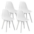 [en.casa] 4x Design Stühle Weiß Esszimmer Stuhl Kunststoff Skandinavisch Set
