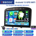 Carplay 1+32G DAB+ Für Peugeot 308 408 2010-13 9" Android 2Din Autoradio GPS KAM