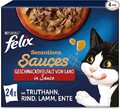 FELIX Sensations Saucen Katzenfutter nass, Sorten-Mix, 4er Pack (4 x 24 Beutel à