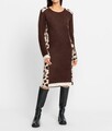 Mode von Heine Damen Strickkleid Knielang Langarm Rundhals schoko NEU