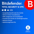 Bitdefender Total Security 2025 + unlimited VPN / 3 Geräte / 2 Jahre / ESD