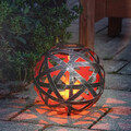 2x 18cm LED Metall Solarkugel Solar Garten Kugel Lampe Solarleuchte Leuchte Deko