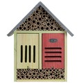 Esschert Design Insektenhotel XL Natur & Rot mit Reinigungsbürste