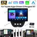 13.1" DAB+ IPS Android 14 Autoradio Navi Für Toyota Aygo Citroen C1 Peugeot 107