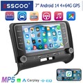 4G+64G USB Android 14 DAB Autoradio GPS Navi für AUDI TT 8J MK2 06-12 RDS SWC FM