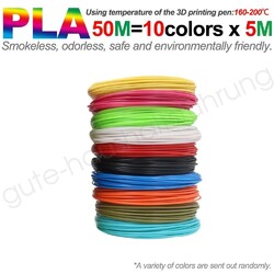 PLA Filament 1.75mm für 3D Stift 3D-Pen Starterset Set 10 Farben 3D-Drucker 100m