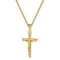 Kreuz Anhänger Kette vergoldet Gold 750 18Karat Damen Herren WASSERFEST K6131DL