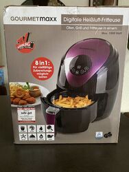GOURMETmaxx 1500W Heißluft-Fritteuse - Schwarz/Beere (02383)