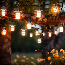 Solar Lichterkette Außenleuchte 16 LED Laternen Flammeneffekt Gartendekoration