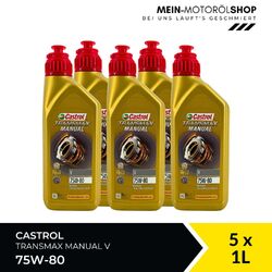 Castrol Transmax Manual V 75W-80 Getriebeöl API GL-4+ VW 5x1 Liter = 5 Liter