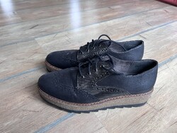 Tamaris Leder Halbschuhe Gr.39 Schwarz Neuwertig