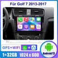Android13 Carplay Autoradio GPS NAVI RDS Für 2DIN 2013-2017 VW GOLF VII 7 1+32G