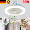 Deckenventilator Mit Beleuchtung + Fernbedienung 30W E27 LED Deckenlampe Lüfter