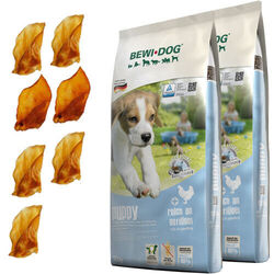 2 x 12,5 kg Bewi Dog Puppy + 7 Rinderohren