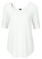 Damen Tunika Shirt creme weiß 3/4 Arm weiches Material Rundhals 36 - 50 neu 8417