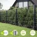 HORI Doppelstabmattenzaun Matten Zaun Anthrazit inkl Pfosten Set Garten 8/6/8