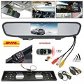 170° IR HD Rückfahrkamera Nummernschild Funk Kamera 4.3" Monitor Rückspiegel DE