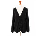 INCLUDE PETER HAHN Strickjacke Schwarz 70% Wolle 30% Kaschmir Größe D 46  13294