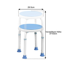 Badestuhl Duschhocker Toilettenstuhl Duschhilfe mit Rückenlehne Verstellbar Alu