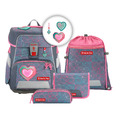 Step by Step Space Schulranzen-Set 5-teilig Glitter Heart grau NEU OVP