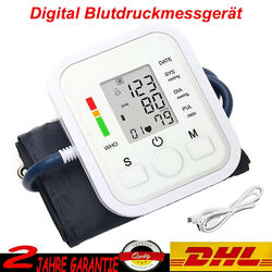 LCD Display Digital Blutdruckmessgerät Oberarm Pulsmesser Pulsmessung Blutdruck