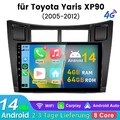 DAB+ Android14 Autoradio GPS Navi Carplay Für Toyota Yaris XP90 2005-2012 BT SWC