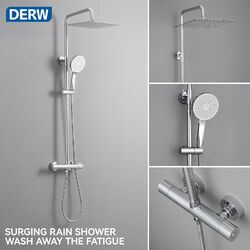 Duschsystem Thermostat Duscharmatur Regendusche Duschset mit Handbrause Dusche