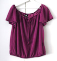 H&M Ballon-Bluse Shirt Blusenshirt Durchsichtig Transparen Purpurviolett Gr. S