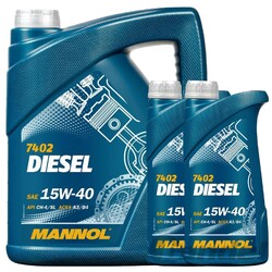 1x5L+2x1L=7L MANNOL DIESEL SAE 15W-40 MOTORÖL passend für VW 505/501.01 MB 229.1