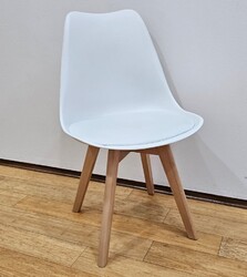 2 x Wohnzimmerstuhl Küchen Stuhl Esszimmerstuhl Massivholz Buche Gepolstert Weiß