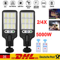 2x 5000W Solarleuchte mit Bewegungsmelder Außen Lampe Fluter LED Strahler Licht