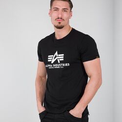 ALPHA INDUSTRIES - Basic T-Shirt (schwarz) - neu, ovp, herren, basic-t, unisex