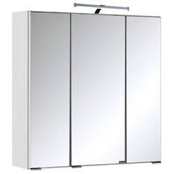 Badezimmer Spiegelschrank in weiß mit LED Beleuchtung 60cm Schalter Steckdose