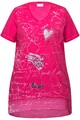 MIAMODA Damen große Größen T Shirt cold dyed verzierter Druck V Ausschnitt