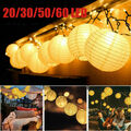 20-60 Solar LED Lampions Lichterkette Kugel Außen Fest Party Garten Balkon Deko