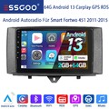 9" Für Smart Fortwo 451 2011-15 Autoradio Android 13 Apple Carplay GPS RDS 2+64G