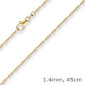 1,4mm Singapurkette Goldkette Collier Halskette aus 585 Gold Gelbgold 45cm